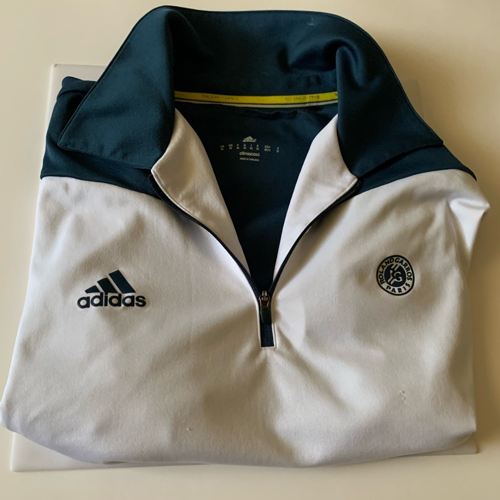 ADIDAS CLIMACOOL ROLAND GARROS PARIS 2013 TENNIS ZIP POLO SHIRT SIZE M Rare Used